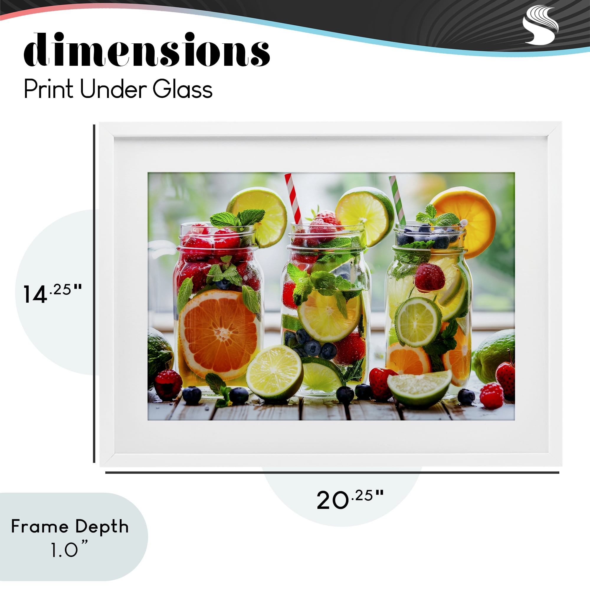 Stupell Industries Vibrant Citrus & Berry Infusion White Framed Print Under Glass, design by Lazar Studio