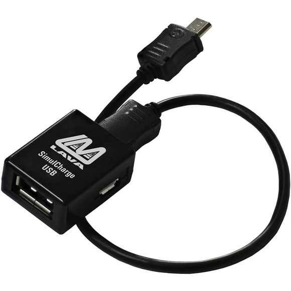 LAVA SimulCharge USB Adaptateur 1 Port pour Samsung Galaxy Tab 4/S/PRO/Note - Modèle TL-002 (Micro USB OTG Hôte et Charge)