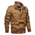 thumbnail image 1 of Men's Autumn And Winter Casual Solid Color Tooling Wind Jacket Zipper Coat, 1 of 5