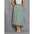 thumbnail image 4 of Raccmtaty Women's Midi Skirts Solid Color Ruched Elastic Waist Skirts Spring Summer Big Swing Casual Tulle Skirts, 4 of 8