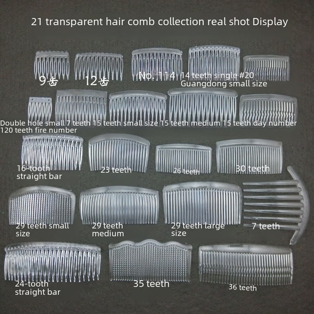 Una variedad de peines de plástico ecológicos, accesorios para velo de novia al por mayor, peine para el cabello blanco transparente