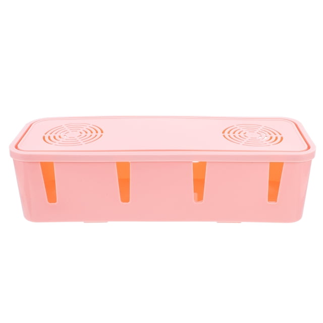 Enchufe de alimentación múltiple Caja de seguridad antipolvo Cable de almacenamiento / Alambre / Organizador de cables (Rosa)