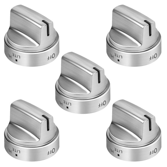 Upgraded WB03X24818 PS11729081 Gas Stove Knob Replacement 5 Pack Stainless Steel Gas Range Oven Stove Knob AP5989029 Fit for Gas Stove Replacement knobs PD00037240