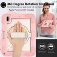 thumbnail image 3 of Allytech iPad 10.2 Inch Case 2021/2020/2019, Shockproof Heavy Duty Protective Shoulder Strap 360 Rotating Kickstand Hand Strap Rugged Cover Case for Apple iPad 10.2" 7th 8th 9th Gen -Rosegold, 3 of 8