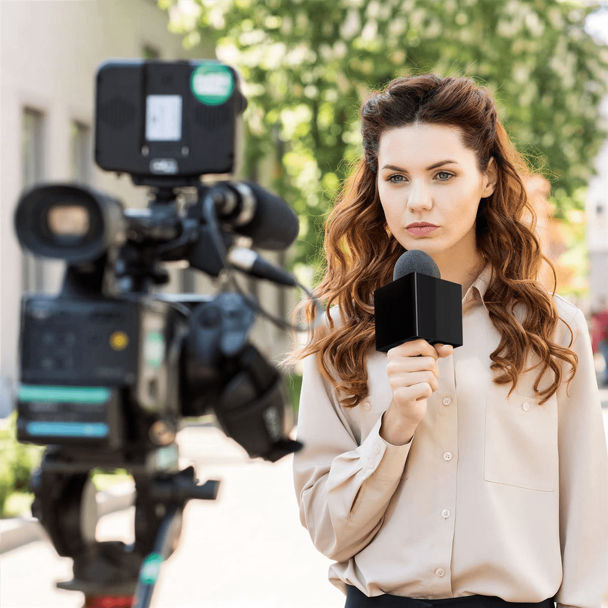 10Pcs Microphone MarkFlag Mic Station-Cube Square Interview Box Stand Flags Shaped Holder Reporter Injection,Black,10 * Microphone Marker,Black