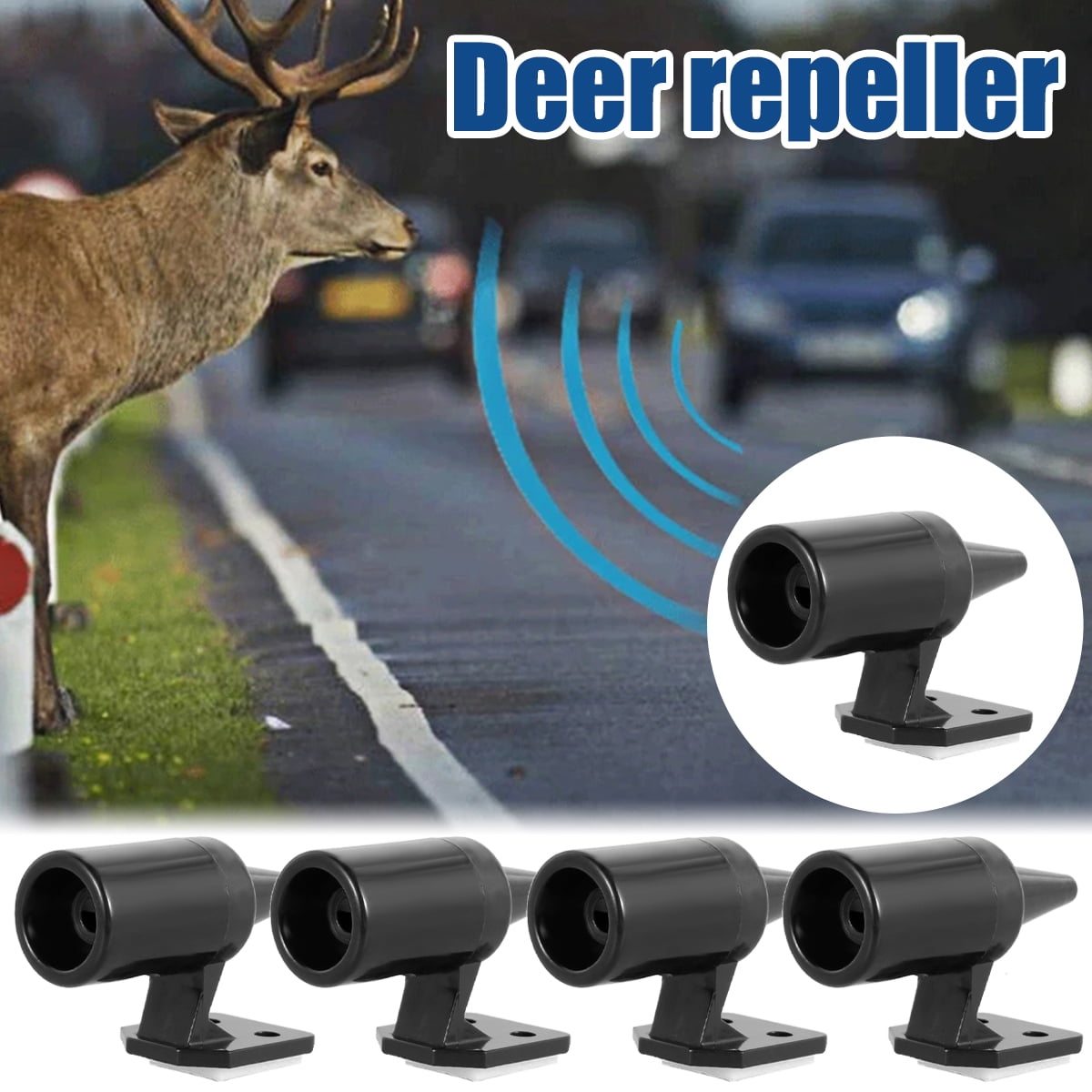 2pcs Ultrasonic Car Deer Animal Alert Warning Whistles Safety Sound Alarm  Black Hfmqv