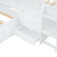 thumbnail image 5 of L-shaped  Space-Saving Twin Loft and  Twin  Platform Bed with 7 Drawers and Full Guardrails(WHITE), 5 of 22
