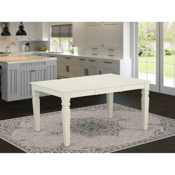 East West Furniture Weston 42" Rectangular Wood Dining Table in Linen White