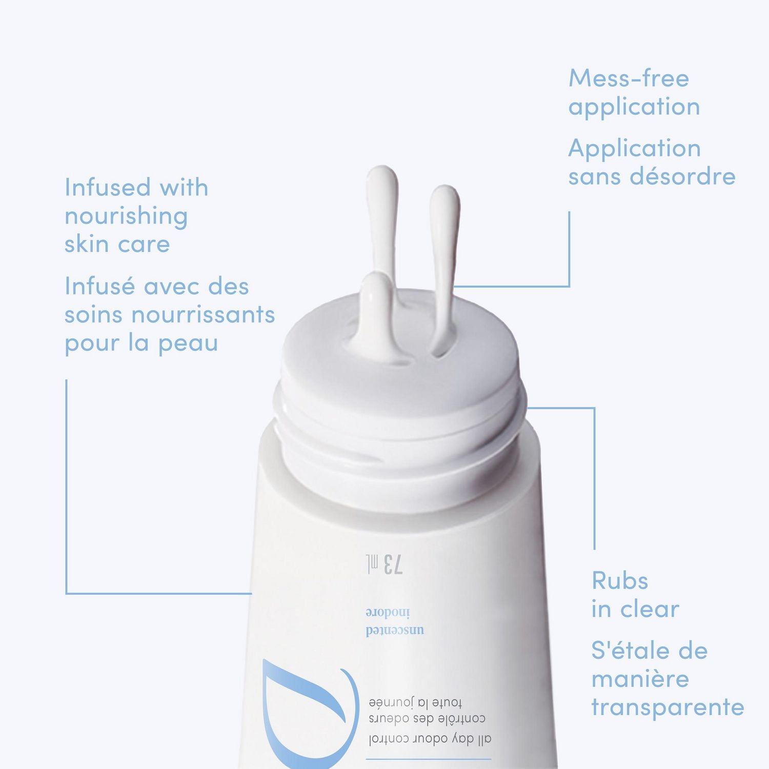 Dove Crème Déodorante Sans Aluminium Pour Tout le Corps Dove, Équilibrant le pH Hypoallergénique, Non Parfumée, 72 heures de protection anti-odeurs 73 mL