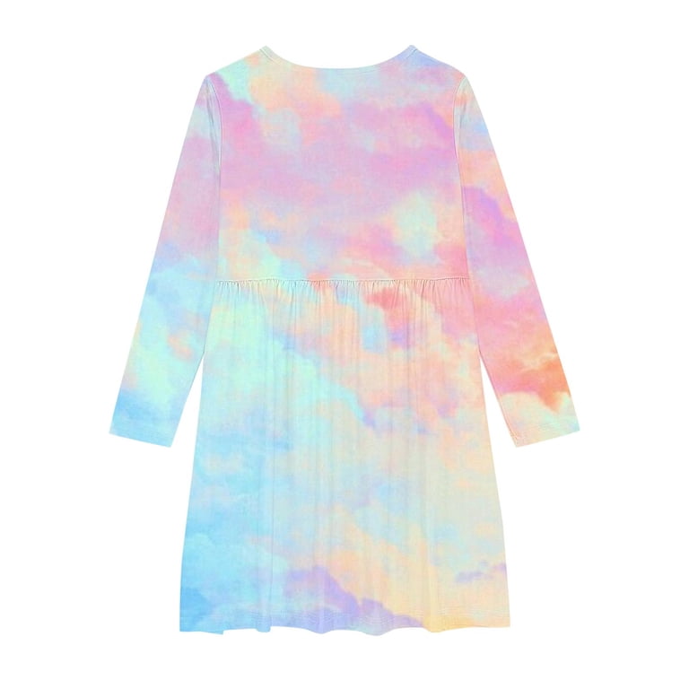 multi color skater dress Multicolor Tulips On Ecru Long Sleeve Skater Dress with Pockets