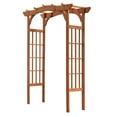 thumbnail image 4 of Leisure Season Wood Lattice Design Arbor in Medium Brown, 4 of 5