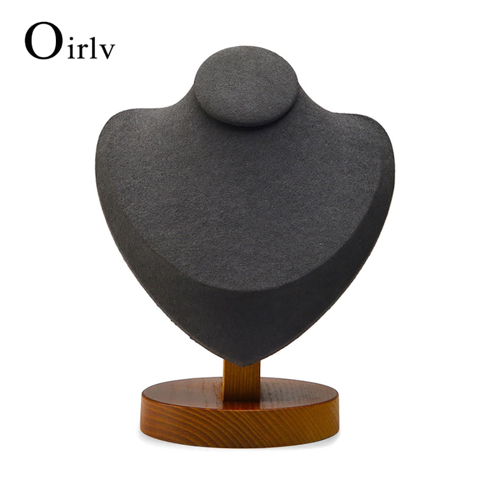 Oirlv Soild Wood Necklace Display Stand Holder Jewelry Showcase Display