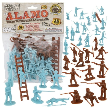 BMC CTS Alamo Texans Last Stand - Brown & Blue 35pc Plastic Army Soldier Figures