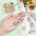 thumbnail image 3 of 30Pcs Alloy Enamel Charms Floral Hollow Alloy Enamel Pendants Light Gold Frame with Fish Bird Flower Rabbit Enamel Charms Pendants, 3 of 6