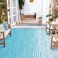 thumbnail image 2 of Hasoo 6' x 9' Light Blue Outdoor Rug for Patio Decor Waterproof Plastic Straw Modern Geometric Carpet PP Tube Woven Portable Camping Mat for Picnic Balcony, 2 of 6
