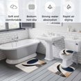 thumbnail image 6 of Circular Color Block Bathroom Rugs Set Blue Beige Geometric Non Slip Absorbent Soft Bath Mats 3 Piece Set with Bathroom Rug, U-Shaped Floor Mat, Toilet Seat Cover Small Size, 6 of 9