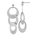 thumbnail image 1 of FB Jewels Leslie's Sterling Silver Scratch-finish Circles Post Dangle Earrings, 1 of 3