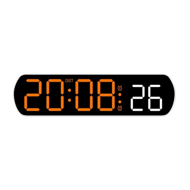 Reloj digital, despertador de escritorio, portátil, pantalla de 12/24 horas, reloj electrónico, despertador digital para niños, adultos y adolescentes Naranja