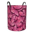 thumbnail image 2 of Daiia Pink Butterfly Round Laundry Basket with Handles Thickened Waterproof Circular hamper,Dirty Clothes Storage Basket for Bedroom,Bathroom,College Dorm-Small, 2 of 8