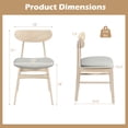 thumbnail image 3 of Gymax 2PCS Dining Chair Fabric Upholstered Kitchen Armless Chairs w/Rubber Wood Legs, 3 of 7