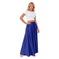 thumbnail image 3 of Tqyyweavej Satin Maxi Skirt for Women High Rise A-Line Solid Color Skirt Flowy Elastic Waist Stylish Skirts with Pockets S-2XL, 3 of 5