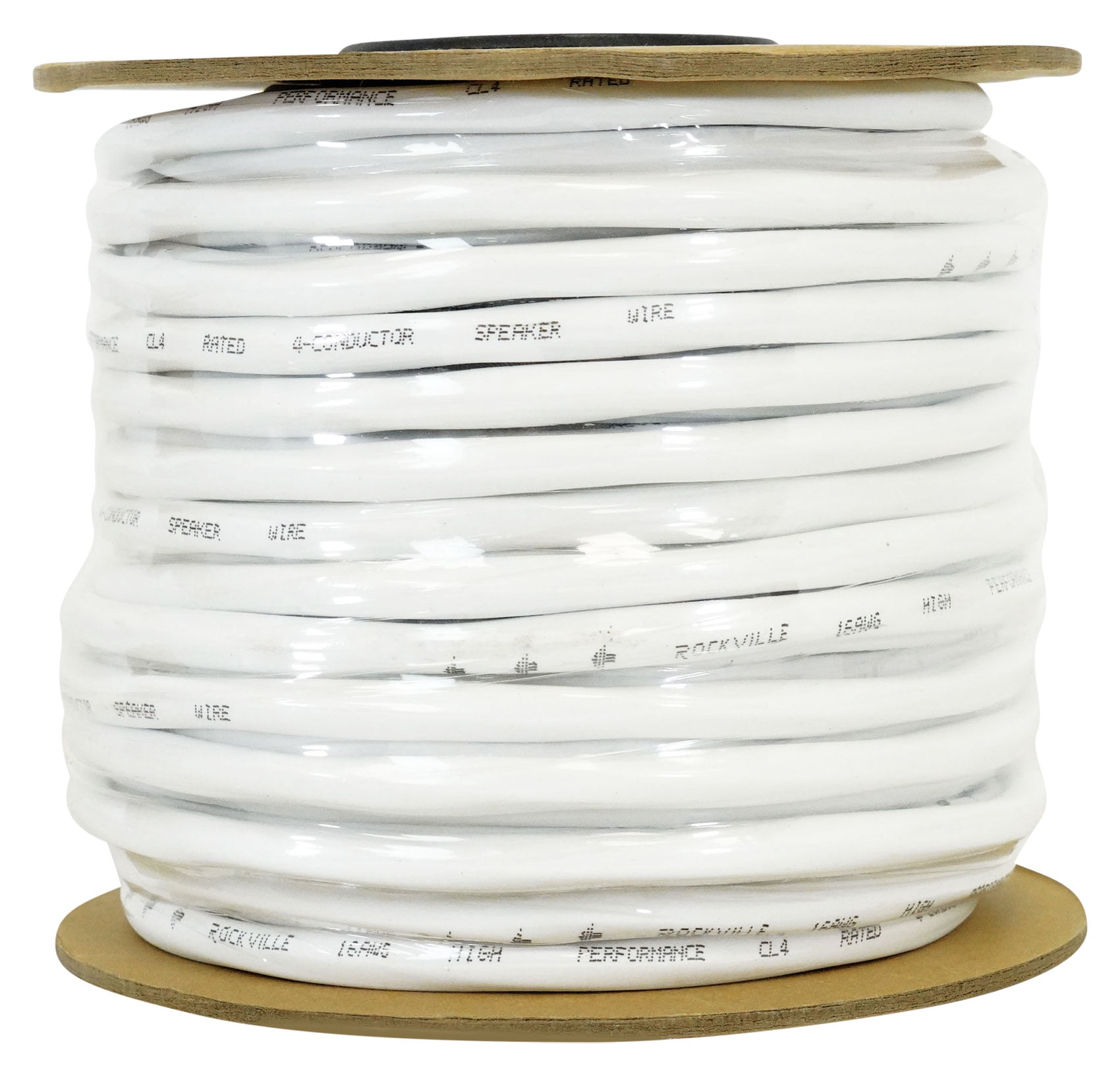 Rockville CL16-100-4 CL2 Rated 16 AWG 100' 4 Conductor Speaker Wire In Ceiling