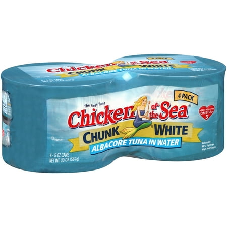 Albacore Tuna - Chicken of the Sea Chunk Albacore Tuna in Water 4 pack of 5 ounces
