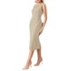 thumbnail image 4 of Vestido formal midi sin mangas de cuello barco para mujer INSPIRE CHIC color beige L, 4 of 5
