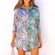 thumbnail image 5 of Blusa de manga larga con botones y cuello vuelto estampado para mujer a la moda Fridja  fjkfkj7829, 5 of 9