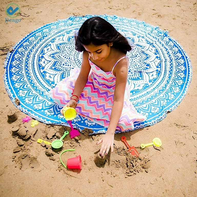 HANDICRAFTOFPINKCITY Indian Tapestry Mandala Round Roundie Hippie Beach  Throw Boho Yoga Mat Bohemian Cotton Table Cloth