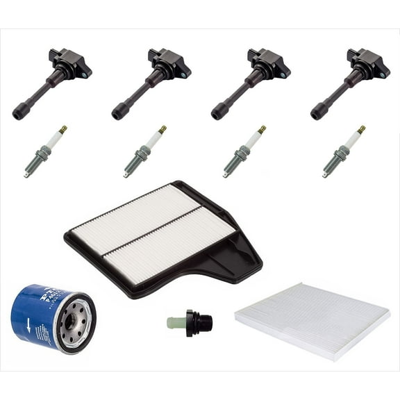 New Ignition Coils Plugs Air Oil Cabin Filters Fits13-17 Nissan Altima 2.5L