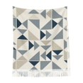 thumbnail image 2 of Foulard à Franges pour Femmes, Motif Abstrait Triangle, Châle Long, Léger et Chaud, 2 of 6
