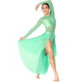 thumbnail image 1 of Double Platinum Adult Long Sleeve High-Low Dance Performance Dress N7316, 1 of 8