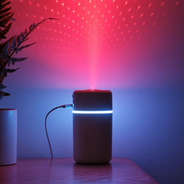 SuoKom Cool Aromatherapy Humidifier, Usb 2-Speed Desktop Humidifier, Led Star Projector, Suitable for Car, Office, Bedroom and Living Room