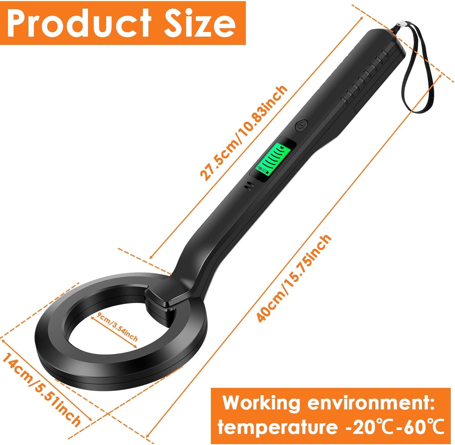 SLGHLSAHG Handheld Highly Sensitive Metal Detectors, Metal Detector Pinpointer with Audible and Vibration Alerts, 360°Search IP54 Waterproof Metal Treasure Finder for Adults & Kids A79318