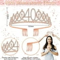 thumbnail image 2 of YANSION 40th Birthday Decorations for Women, Including Birthday Sash, Rose Gold Rhinestone Crown Tiara, Happy 40th Birthday Cake Topper, Black Rose Gold Balloons Set, Sweet Forty Party Decorations, 2 of 8