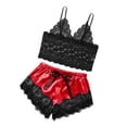 thumbnail image 2 of Mujeres Chaleco de encaje Crop Tops Panty Lencería Ropa de dormir Rojo S Rojo l Sunnimix Braguitas de encaje para mujer, 2 of 8