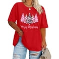 thumbnail image 4 of Plus-Size Christmas Shirts Women Merry Christmas Leopard Plaid Tree Print Shirt Holiday Tops Xmas Tee, 4 of 6