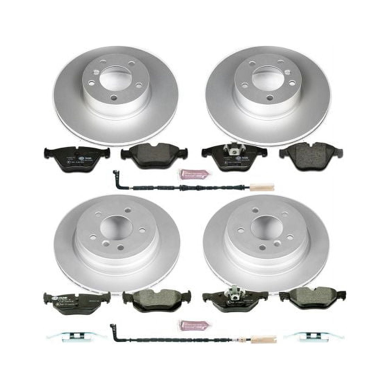 Power Stop Front and Rear Euro-Stop ECE-R90 Certified Brake Pad and Rotor Kit ESK4104