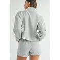 thumbnail image 5 of Women's Light Grey Stand Neck Zipped Sweatshirt and Shorts Set - Trendy Two Piece Outfit | [ZhiHiMeRi] | (US 12-14)L, 5 of 12