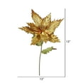 thumbnail image 2 of Vickerman 26" Gold Velvet Poinsettia Artificial Christmas Pick, 3 per Bag, 2 of 3