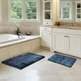 thumbnail image 2 of 2 Pieces Bathroom Rugs, Non Slip Absorbent Velvety-Soft Butter Chenille Bath Mat Set (Navy Blue), 2 of 6