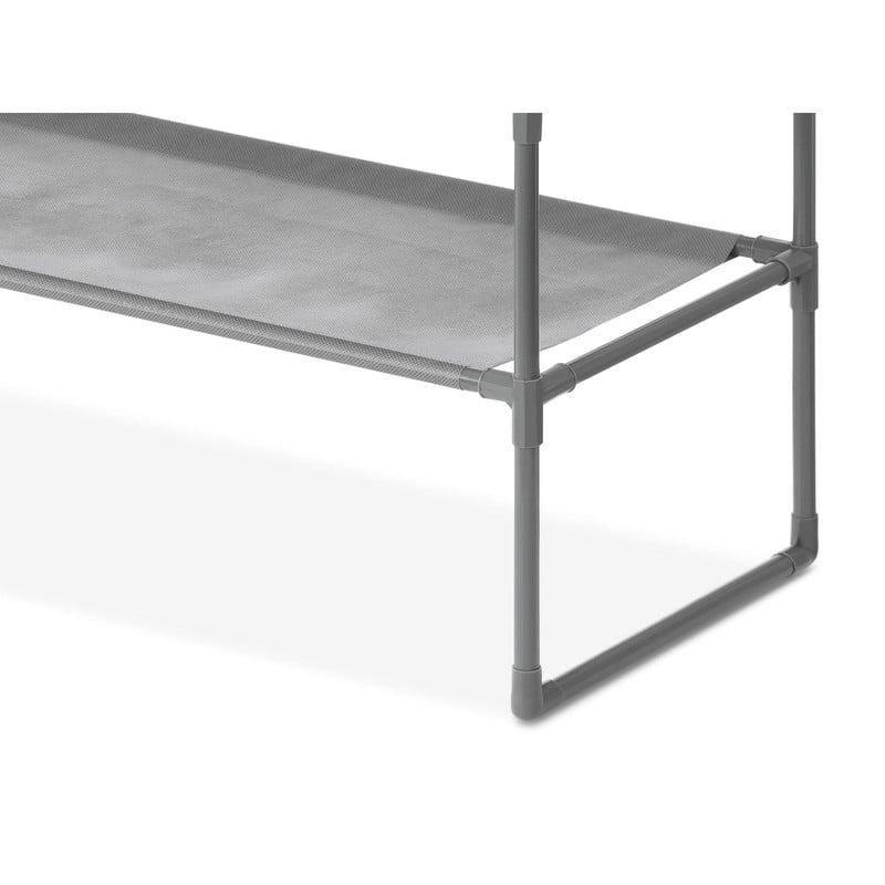 Whitmor 6-Tier Metal & Fabric Spacemaker Storage Rack, Space-Saving Adjustable Shoe Rack, Gray