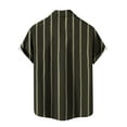thumbnail image 4 of VSSSJ Men's Striped Shirts Loose Short Sleeve Button Up Casual Shirt Turndown Collar Relaxed Comfy Summer Beach Vacation Shirts Brown XL, 4 of 4