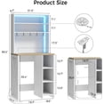 thumbnail image 2 of Bakers Rack with Mini Fridge Space, 69.3" Tall Microwave Stand with Power Outlets & LED Lights, 7-Tier Coffee Bar Station with 5 Hooks for for Dining Room, Living Room, White, 2 of 9