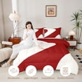 thumbnail image 3 of Homewish Wavy Stripes Twin Comforter Sets,Abstract Artwork Bedding Set,Red,Reversible,2pcs,1 Comforter and 1 Pillowcase, 3 of 7