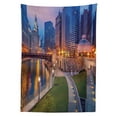 thumbnail image 3 of Ambesonne Chicago Skyline Tablecloth Rectangular Table Cover, Cityscape Urban, 60"x84", Multicolor, 3 of 4