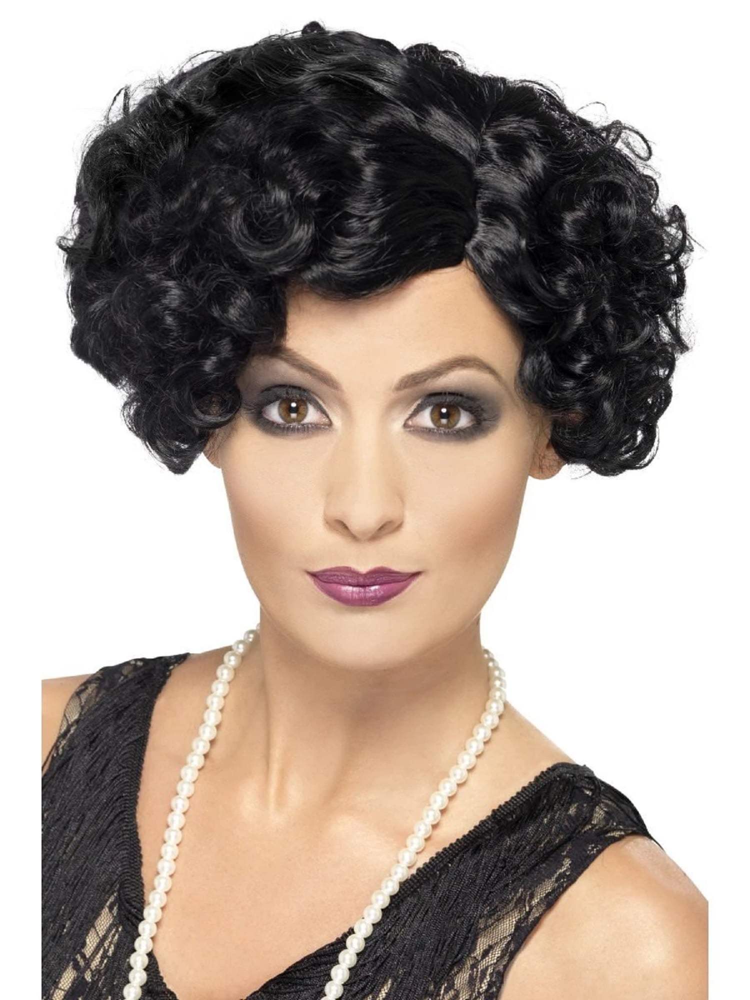26&quot; Black 1920�s Style Short and Wavy Flirty Women Adult Halloween Wig