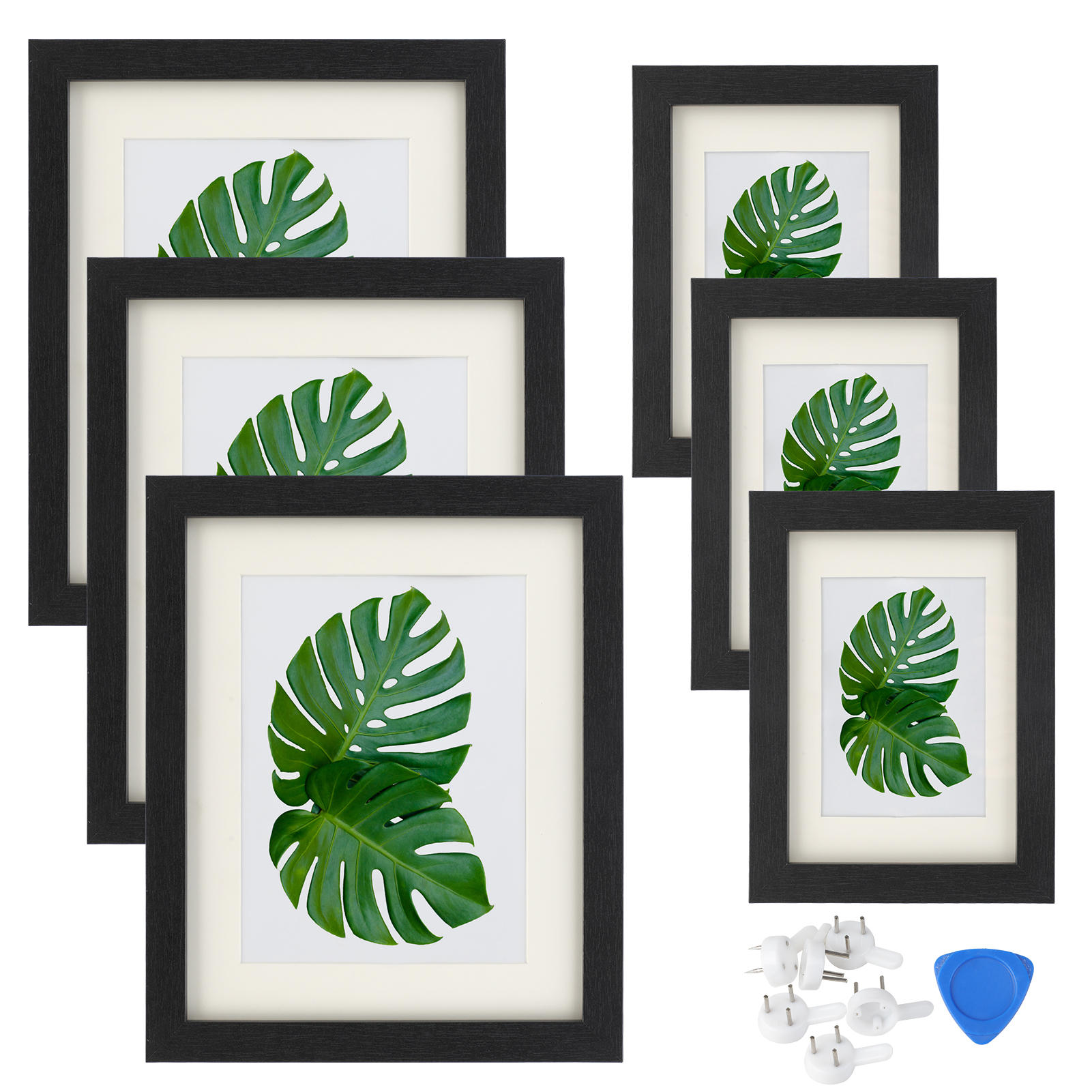 Coofit 6PCS Picture Display Frames Decorative Wooden Photo Frames Wood