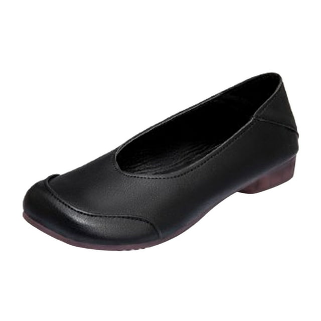 Cathalem Chaussures Plates Décontractées pour Femmes Bout Rond Ballerines Confortables pour Fête Mariage, Noir 39